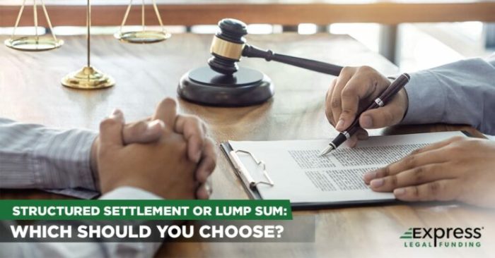 Structured settlement sum lump